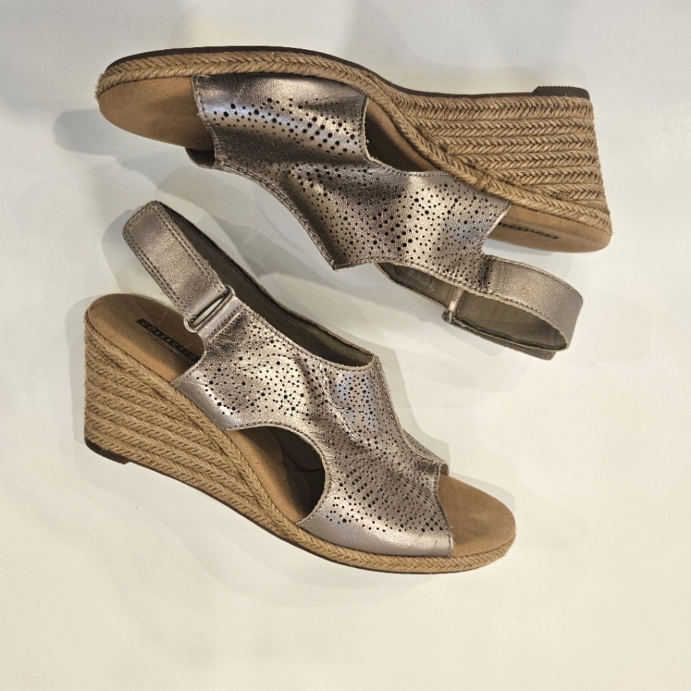 Collection by Clark's Women's espadrille wedge sandals size 7